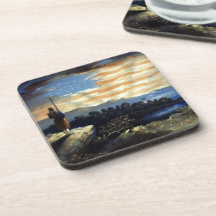 Himmlische amerikanische Flagge in Sky, Zouave Ziv Getränkeuntersetzer