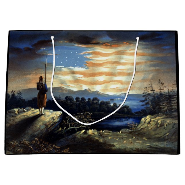 Himmlische amerikanische Flagge in Sky, Zouave Ziv Große Geschenktüte (Vorderseite)