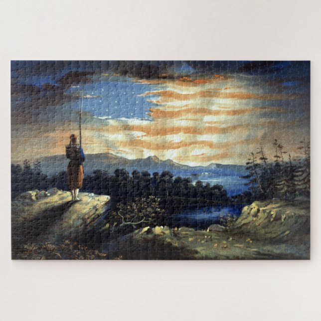 Himmlische amerikanische Flagge in Sky, Zouave Ziv Puzzle (Horizontal)