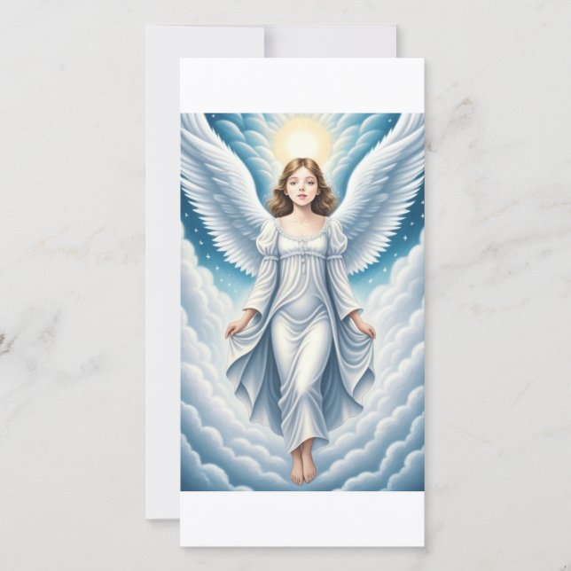 Himmlische Angel Flat Holiday Card Feiertagskarte (Vorderseite)