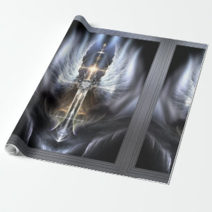 Himmlische Angel Wing Cross Fraktal Art Kompositio Geschenkpapier