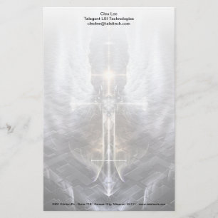 Himmlische Angel Wing Cross Fraktal Kunstgeschicht Briefpapier