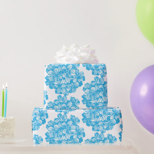 Himmlische blaue botanische geschenkpapier