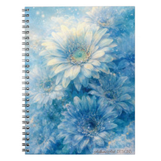 Himmlische Blaue Gänseblümchen Traumlandschaft Flo Notizblock