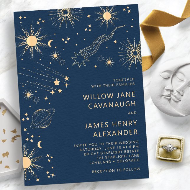 Himmlische Blaue Hochzeit Einladung (Celestial Blue Wedding Invitation
)