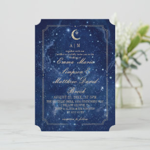 Himmlische blaue mystische Hochzeit Einladung