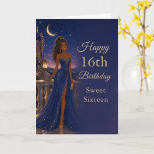 Himmlische blaue Sweet-Sixteen-Geburtstagskarte Karte