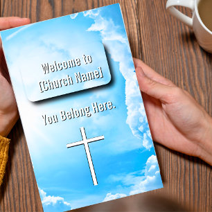 Himmlische Blaue Wolken Kirchenbulletin Flyer