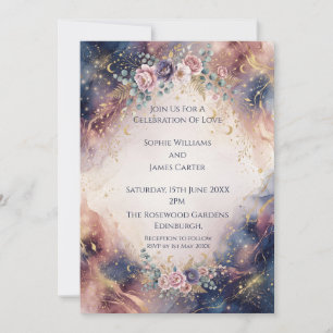 Himmlische Blumenaquarell-Hochzeitseinladung Einladung