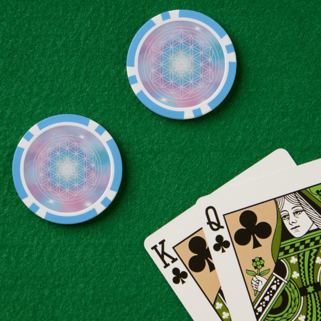 Himmlische Blüte – Heilige Geometrie Pokerchips (Pokertisch (doppelt))