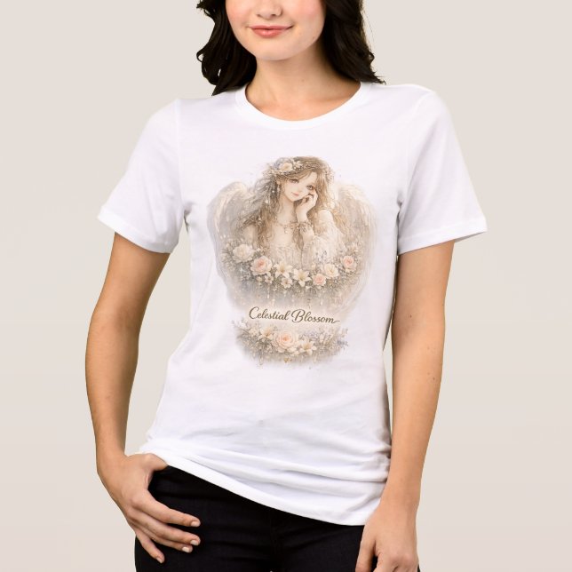 Himmlische Blüte Tri-Blend Shirt (Vorderseite)