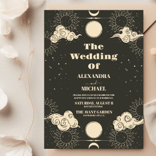Himmlische Boho-Tarot-Stern-Hochzeit Einladung