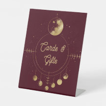 Himmlische Burgunder-Mond-Hochzeitskarten und Gesc