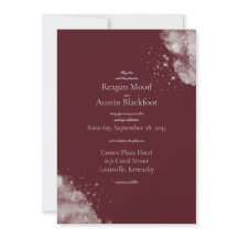 Himmlische Burgunder Starlight Hochzeitseinladung