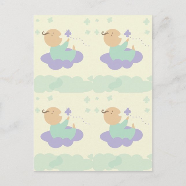 himmlische Cloud-Babyverpackungsmarke Postkarte (Vorderseite)