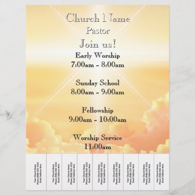 Himmlische Dienstleistungen der Gold Clouds Church Flyer (Vorne)