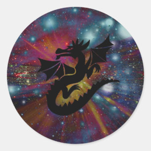 HIMMLISCHE DRAGON-STICKER RUNDER AUFKLEBER