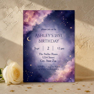 Himmlische Einladung zum 21. Geburtstag Elegante