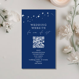 Himmlische elegante Hochzeits-QR-Code-Website-Deta Begleitkarte