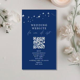 Himmlische elegante Hochzeits-QR-Code-Website-Deta Begleitkarte