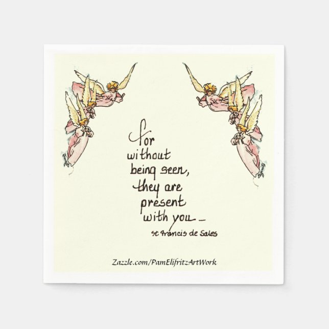 Himmlische Engel mit Sprichwort Comfort Sketch Serviette (Vorderseite)