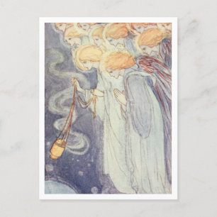 Himmlische Engel Vintage-Illustration Postkarte