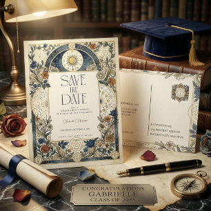 Himmlische Florale Vintage-Abschlussfeier Benachri Postkarte