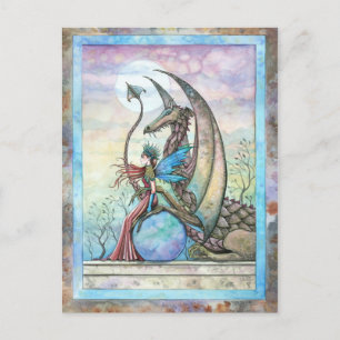 Himmlische Gefährten Fee und Drache Postkarte