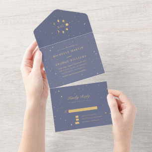 himmlische goldene Hochzeit (keine ENV erforderlic All In One Einladung
