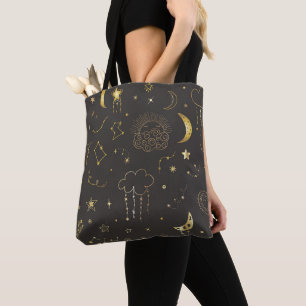 Himmlische goldene Sterne, Mond & Sternbilder