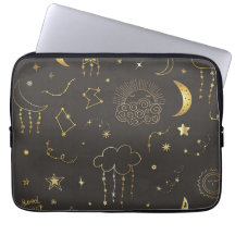 Himmlische goldene Sterne, Mond & Sternbilder