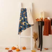 Himmlische Halloween-Hexenmond-Sherpa-Decke