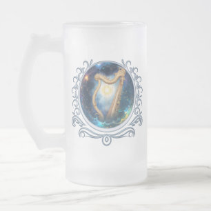 Himmlische Harfe der mondgebundenen Himmel. Mattglas Bierglas