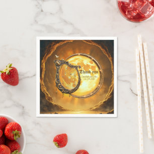 Himmlische Harfe des goldenen Mondes. Serviette
