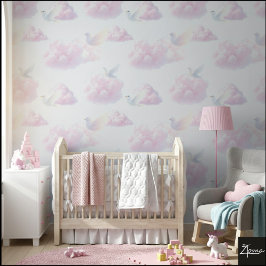 Himmlische Harmonie: Rosa Wolkenlandschaft mit wei Tapete