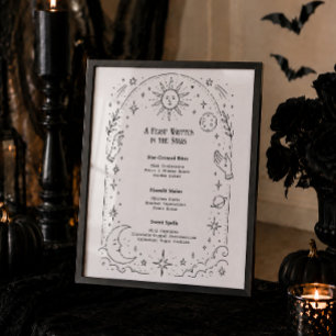 Himmlische Hexen-Halloween-Brautjungfern-Menü  Poster
