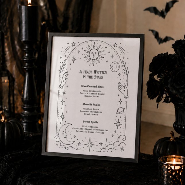 Himmlische Hexen-Halloween-Brautjungfern-Menü  Poster (Von Creator hochgeladen)