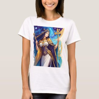 Himmlische Hohepriesterin Fantasy-Anime-Kunst-T-Sh T-Shirt