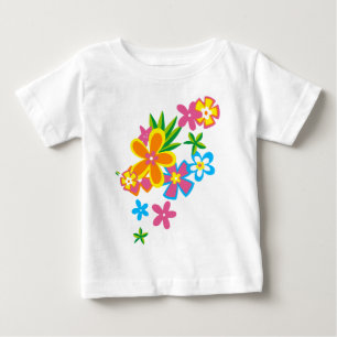 Himmlische Hula Hawaiian Flowers Mädchen Baby T-shirt