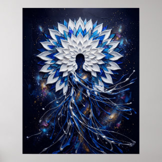 Himmlische Impasto-Mandala-Göttin Poster