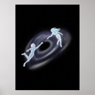 Himmlische kosmische Liebhaber-Herzgalaxie Poster
