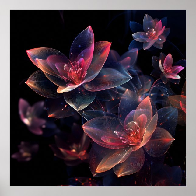 Himmlische kosmische Lotusblüte Poster (Vorne)