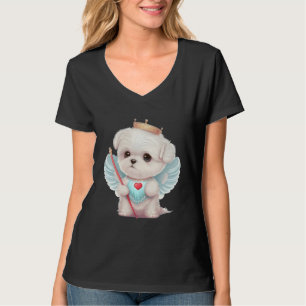 Himmlische Liebe: Niedlicher Angel maltesischer Hu T-Shirt