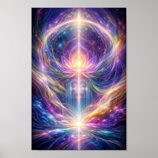Himmlische Lotus-Energie – New-Age-Abstrakte Spiri Poster
