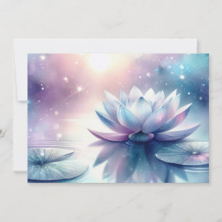 Himmlische Lotusblüte Wasserlilie Spirituell Kosmi Feiertagskarte