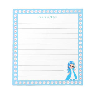 Himmlische Märchenprinzen und weiße Blume auf Link Notizblock