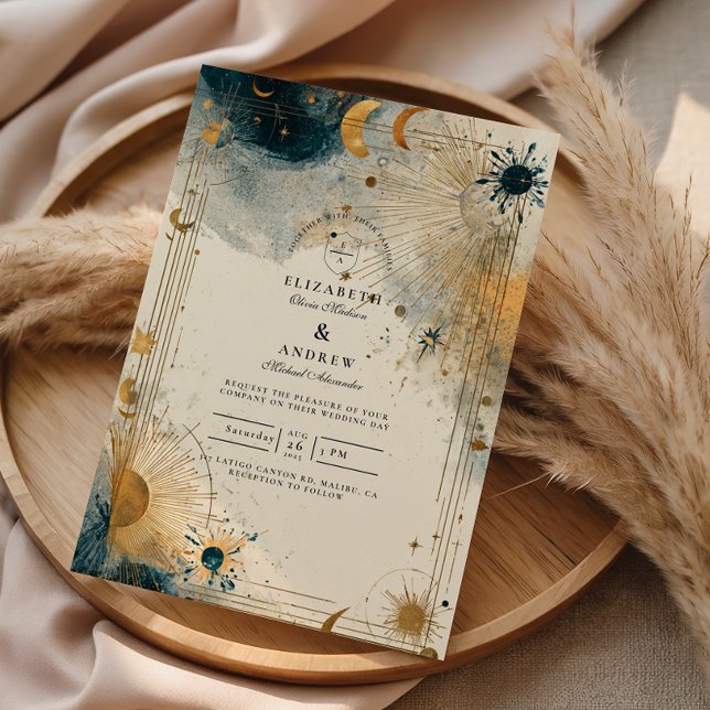 Himmlische Mitternachts-Hochzeit Einladung (Von Creator hochgeladen)