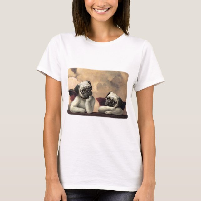 Himmlische Mops-Engel-Geschenk-Einzelteile T-Shirt (Vorderseite)