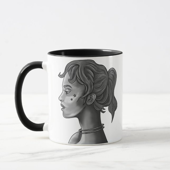 Himmlische Muse Künstlerischer Kaffeebecher Tasse (Links)