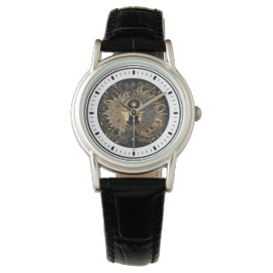 Himmlische mystische Sonne Mond Armbanduhr